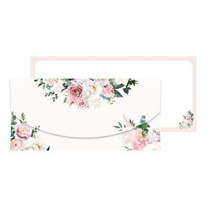 Darčeková obálka Kvety bielo-ružové