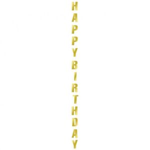 Dekoračný záves na balónik Happy Birthday zlatý 170 cm