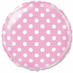 Fóliový balón s bodkami ružový 18 "