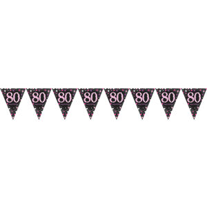 Girlanda vlajočková Sparkling ružová "80" 396 cm
