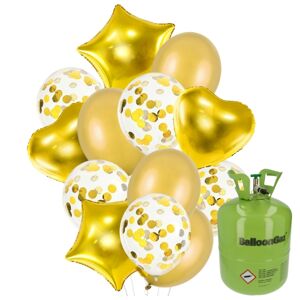 Helium + zlatý buket 14 balónků