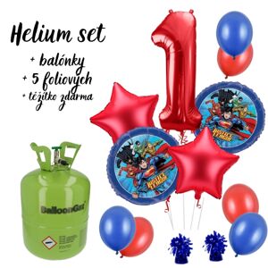 Hélium set - Výhodný set hélium a balóniky Liga spravodlivosti 1