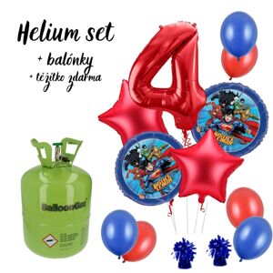 Hélium set - Výhodný set hélia s balónikmi - Liga spravodlivosti 4