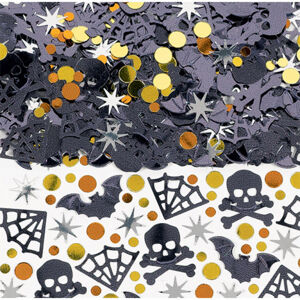Halloween konfety pavučinky, netopiere, lebky, hviezdičky 14 g