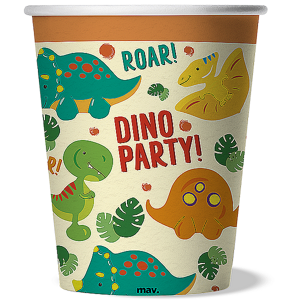 Kelímky papierové Dino party Color 250 ml, 8 ks