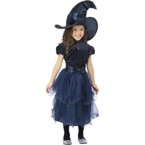 Kostým detský Čarodejnica tmavo modrý s klobúkom