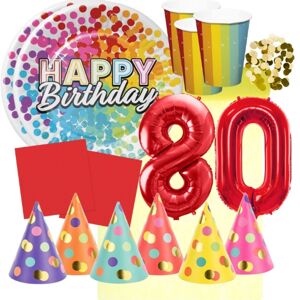 Party sada 80. narodeniny - farebné oslava pre 6 osôb