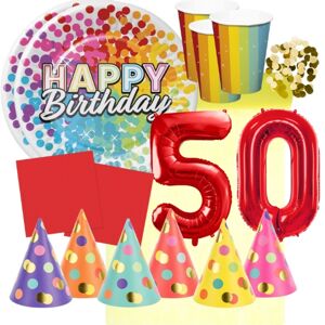 Party set pre 50 narodeniny - farebná oslava pre 6 osôb