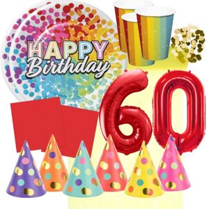Party set pre 60 narodeniny - farebné oslava pre 6 osôb