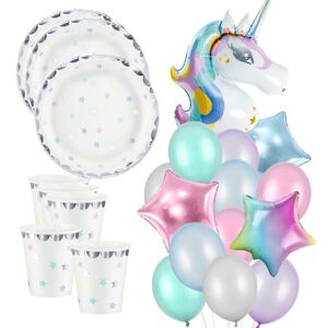 Party set Unicorn stars - pre 6 osôb s balónikmi