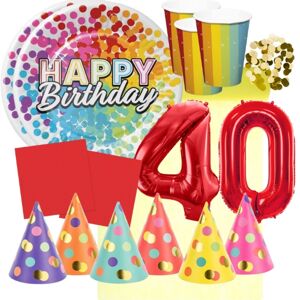 Party set pre 40 narodeniny - farebné oslava pre 6 osôb
