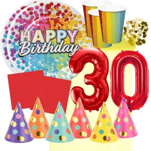 Party set pre 30 narodeniny - farebná oslava pre 6 osôb