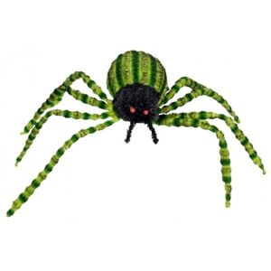 HALLOWEEN Pavúk zelený dekoračný 20 x 12 cm