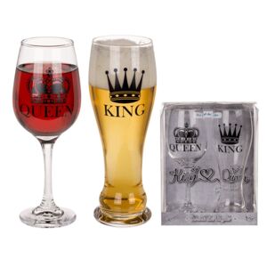 Dárkový set sklenic King & Queen 600/430 ml