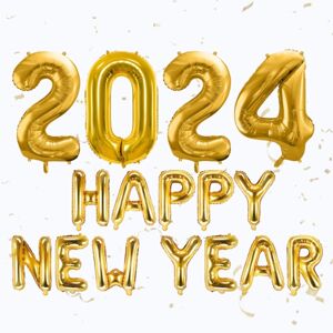 Súprava balóniková Happy New Year 2024 zlatá