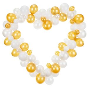 Set balónikov Srdce bielo-zlaté, s rámom 160 cm