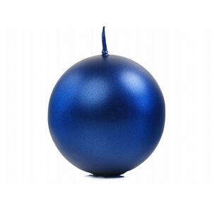 Sviečka guľa metalická 8cm modrá