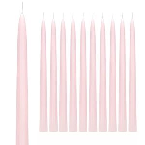 Sviečky kónické svetlo ružové 24 cm 10 ks
