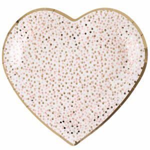 Taniere papierové Srdce Girl & Boy ružovo-zlaté 22,5 x 20 cm 10 ks