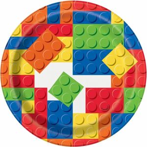 Tanieriky papierové Lego 18 cm 8 ks