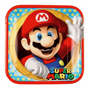 Tanieriky papierové Super Mario 23 cm, 8 ks