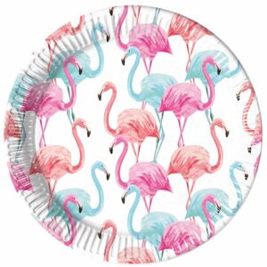 Tanieriky papierové Tropical Flamingo 23 cm, 8 ks