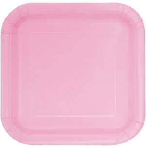 Tanieriky papierové štvorcové Lovely Pink 18 x 18 cm 16 ks