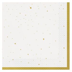 Servítky papierové Celebrate bielo-zlaté 33 x 33 cm 20 ks