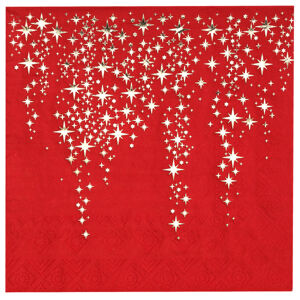 Servítky papierové Hviezdy červené 33x33 cm, 10 ks
