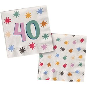 Servítky papierové Starburst 40. narodenín 33 x 33 cm 20 ks