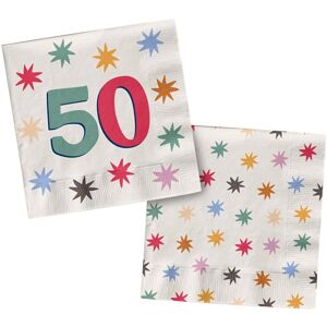 Servítky papierové Starburst 50. narodenín 33 x 33 cm 20 ks