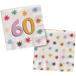 Servítky papierové Starburst 60. narodenín 33 x 33 cm 20 ks