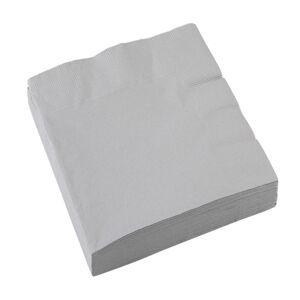 Ubrousky papírové stříbrné 33 x 33 cm 20 ks