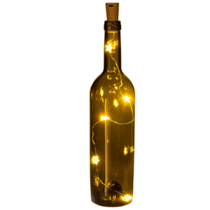 Zátka na fľašu s LED svetielkami Hviezdy na drôtiku
