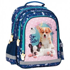 088003 Derform Detský dvojkomorový ruksak - Cute dogs pink