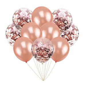 400414 GRABO Mix latexových balónov s konfetami - PartyPal 10 ks Ružová