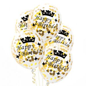 400115 GRABO Set balónov - "Happy Birthday" s korunkou - 30cm (3ks)
