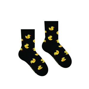 HESTY Veselé ponožky Hesty - Kačička čierna - Detské 25-29