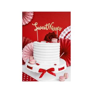 KPT24-019B Party Deco Zapich na tortu - "Sweet Kisses" - zlatý, 16,5 cm